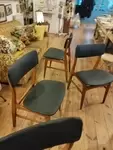 Set of mid-century black leatherette chairs