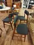 Set of mid-century black leatherette chairs