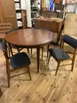 Set of mid-century black leatherette chairs