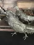 Silver bronze couple of pheasants