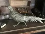 Silver bronze couple of pheasants