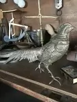 Silver bronze couple of pheasants