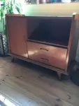 Small vintage closet TV cabinet