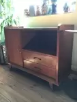 Small vintage closet TV cabinet