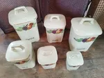 Spice jar set with gold edging