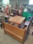 Square light oak table 