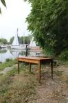 1950s light wood table