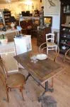 Cast iron and wood bistro table