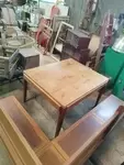 Square light oak table 