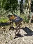 Black lacquered wooden side table