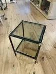 Brass and glass side table