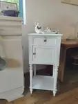 Bedside table painted white
