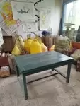 Green farmhouse table