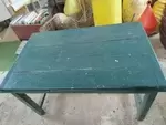 Green farmhouse table