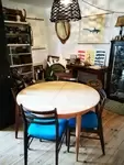 60s wooden round table
