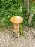 Adjustable wooden workshop stool 