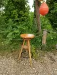 Adjustable wooden workshop stool 
