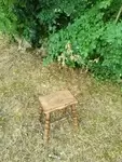 Turned wooden stool