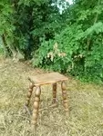 Turned wooden stool