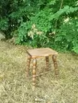 Turned wooden stool
