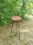 Black lacquered metal stool