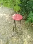 Black lacquered metal stool
