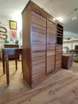 Three-curtain filing cabinet