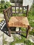 Turned wood corner chair 1950s