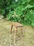 Turned wooden stool