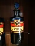 Valerian blue glass pharmacy jar