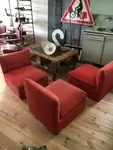 Vintage 60 70 fireside chairs upholstered