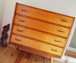 Vintage chest of drawers with compass feet