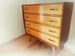 Vintage chest of drawers with compass feet