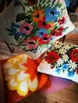 Vintage crochet cushions