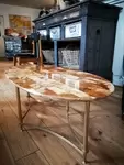 Vintage onyx and brass coffee table