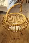 Vintage rattan magazine rack 60s 70s space age 