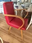 Vintage red imitation leather armchair