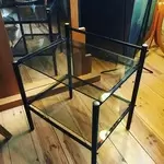 Vintage smoked glass side table