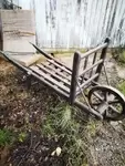 Wheelbarrow 1950s wood and wrought iron