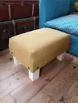Wine wood and fabric scraps footrest