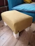 Wine wood and fabric scraps footrest