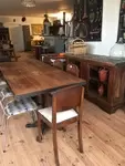 wood and metal table