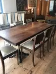 wood and metal table