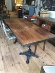 wood and metal table