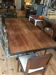 wood and metal table