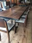 wood and metal table