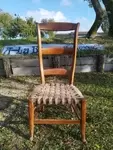 Wooden chair and hemp rope seat