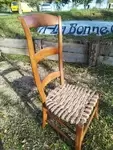 Wooden chair and hemp rope seat