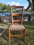 Wooden chair and hemp rope seat