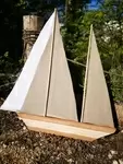 wooden sailboat seaside decoration